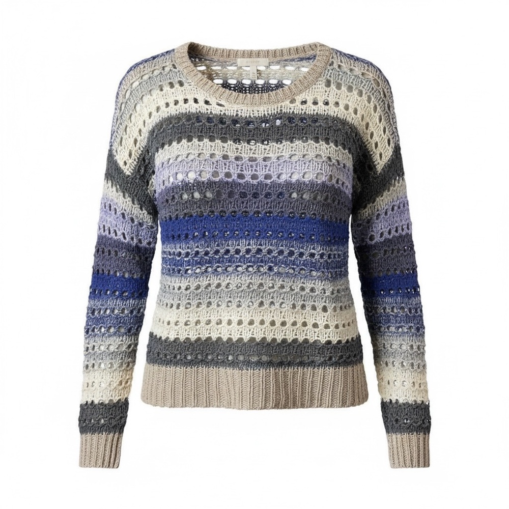 Joie Striped Crochet Sweater